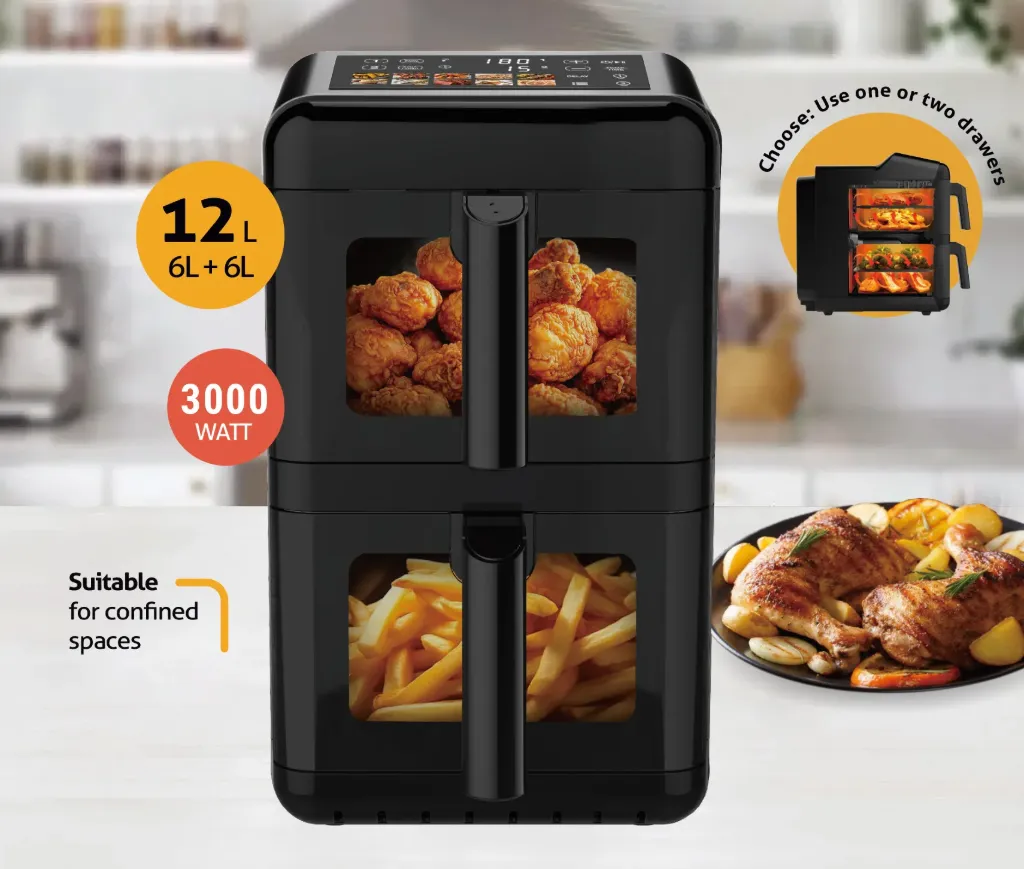 [QCAFD-1601] QUEEN CHEF AIR FRYER 6L+6L
