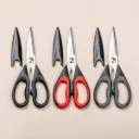 ZYMTA  Stainless Steel Multifunction Kitchen Scissors with Blade Covers (L22 x W9.5)cm - Grey, Red & Black